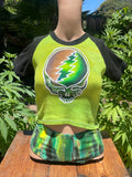 Electric Green Raglan Sleeve Baby Tee