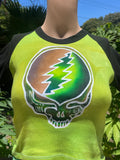 Electric Green Raglan Sleeve Baby Tee