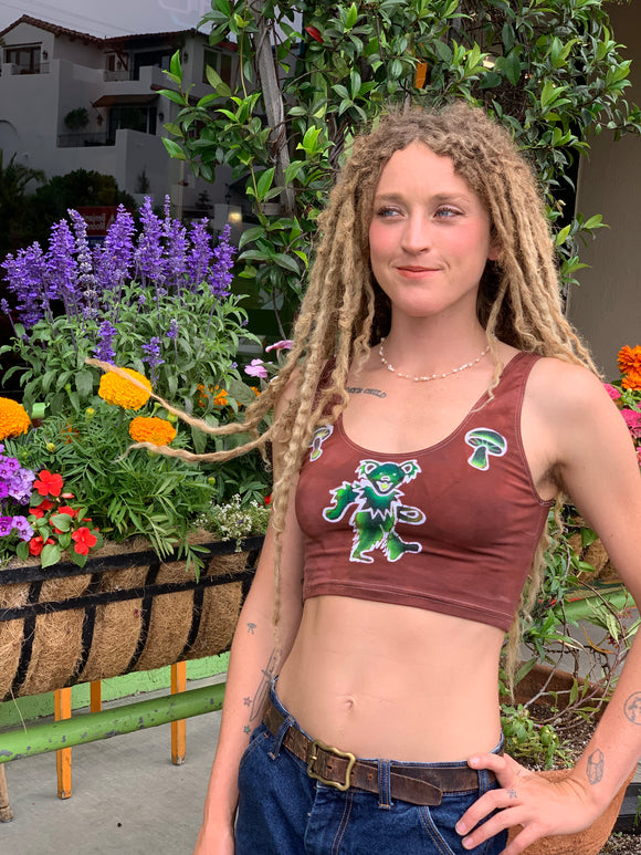Jerry Bear and Mushroom Tank Crop Top