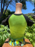 Electric Green Raglan Sleeve Baby Tee