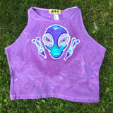 Galactic Alien Peace Crop Top