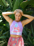 Pastel Buddha Batik Crop Top