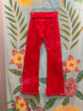 Crazy Flowers Red Yoga Pants