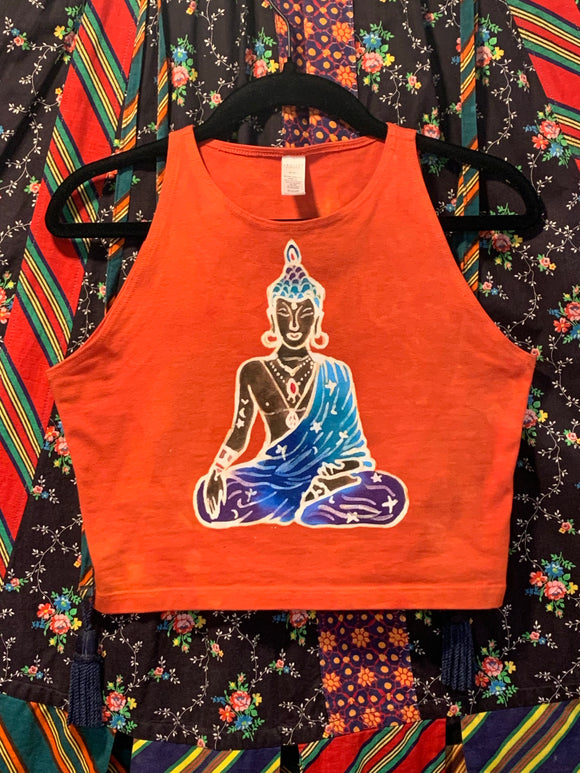 Bright Red Buddha Crop Top