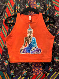 Bright Red Buddha Crop Top