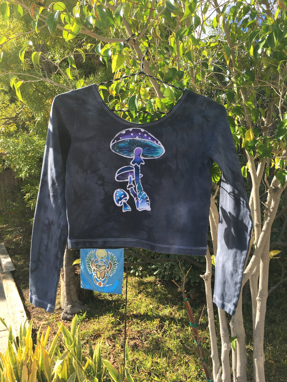 Magical Mushroom Long Sleeve Crop Top
