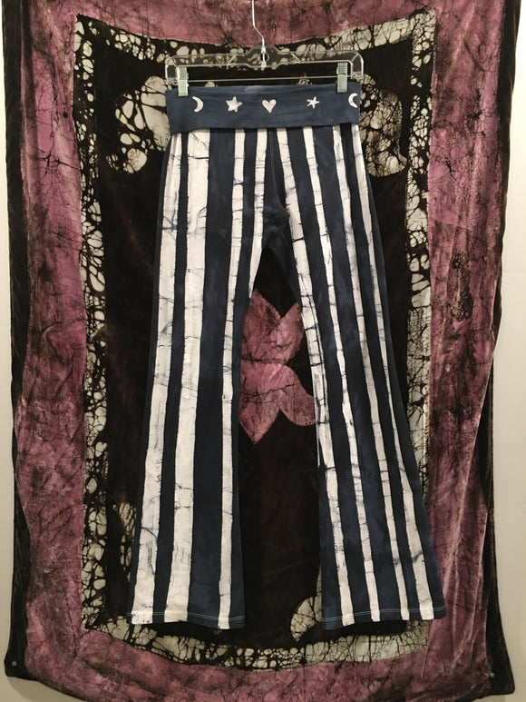 Black & White Striped Yoga Pants