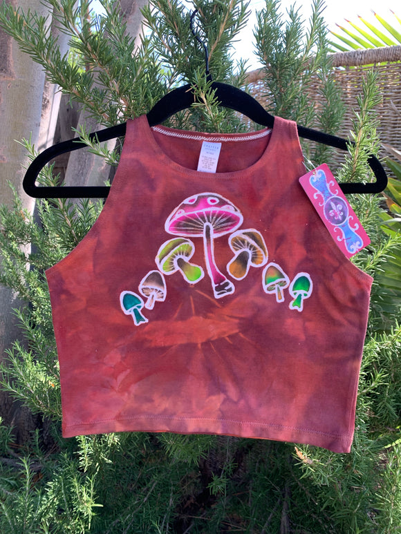 Mushroom Mania Batik Crop Top