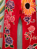 Crazy Flowers Red Yoga Pants